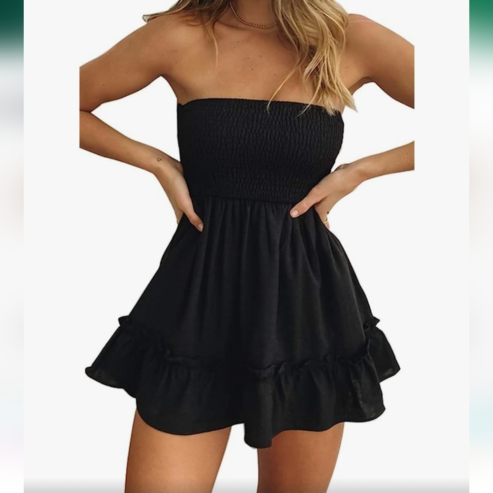 Womens small strapless tube top beach dresses